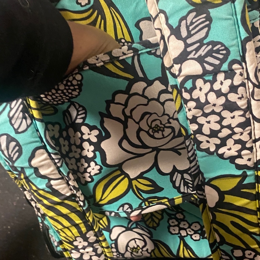 Vera Bradley Floral Backpack with Blue and Green Pattern - Picture 7 of 9